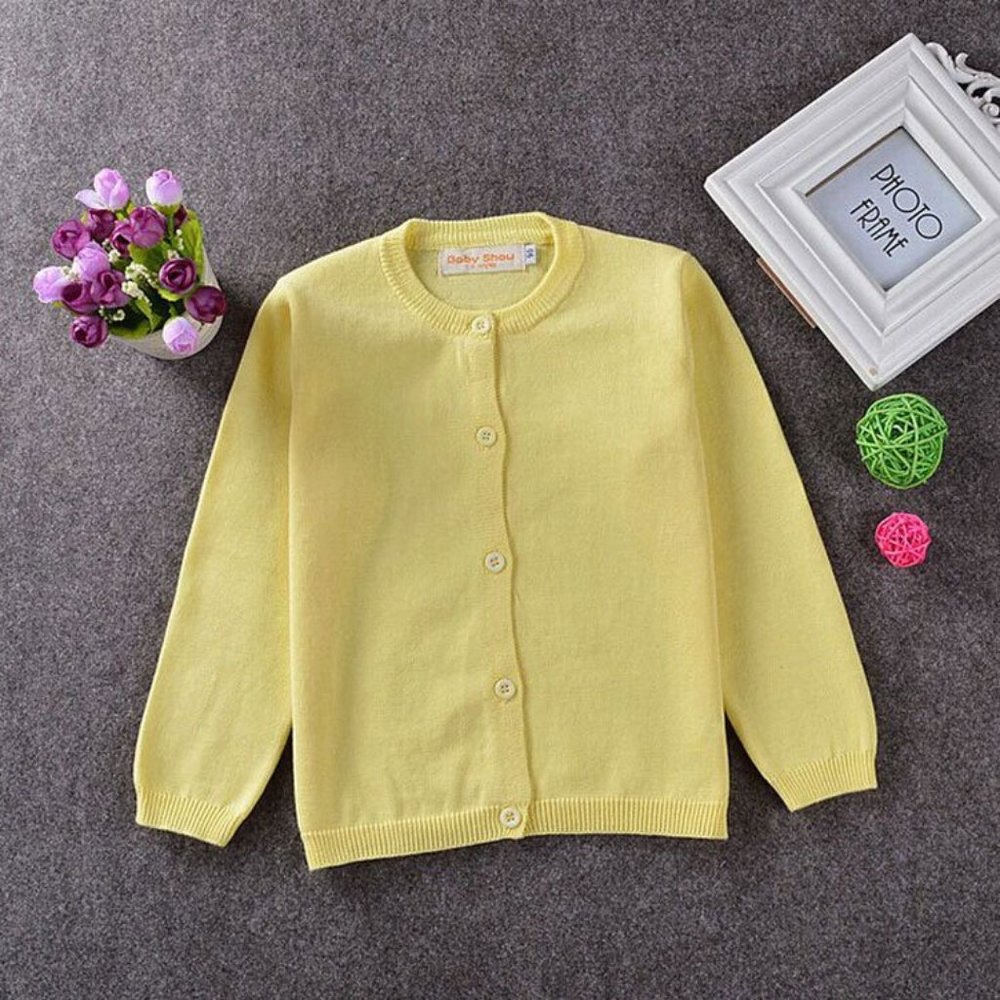 ANTI-WRINKLE, BREATHABLE GIRLS SOFT CARDIGAN